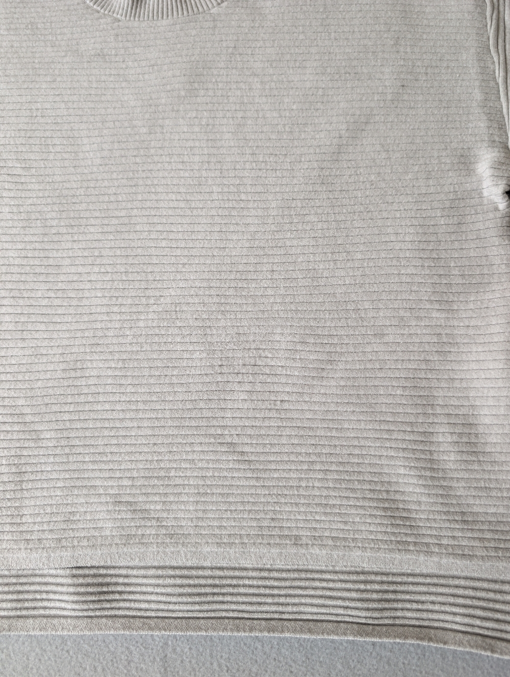 Good American Light Grey Ribbed Knit Sweater 4 XL Clean Girl Minimalist Capsule image 8